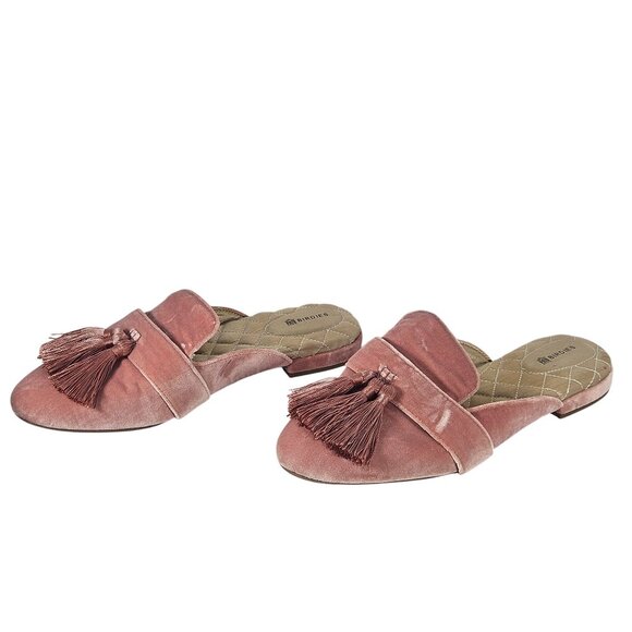 Birdies Women's Velvet Tassel Sandals in Dusty Rose 9 Quiet Luxury Old Money - Picture 4 of 15